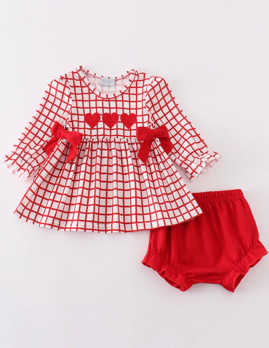Red Hearts Bloomer Set