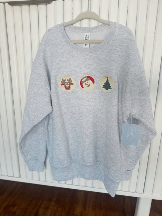 Christmas Cookie Embroidery Children's Sweatshirt