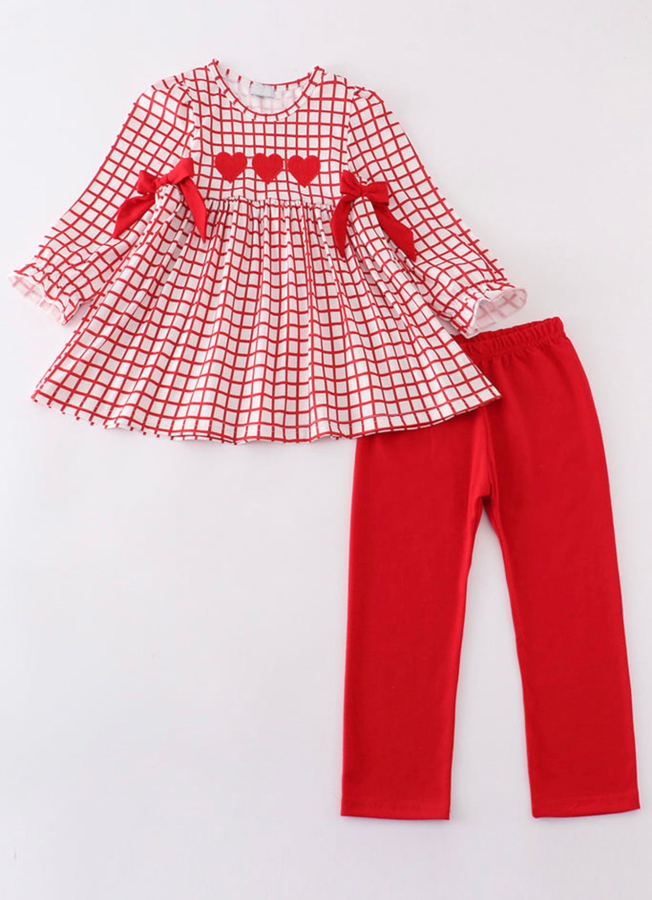 Red Hearts Girl Pants Set