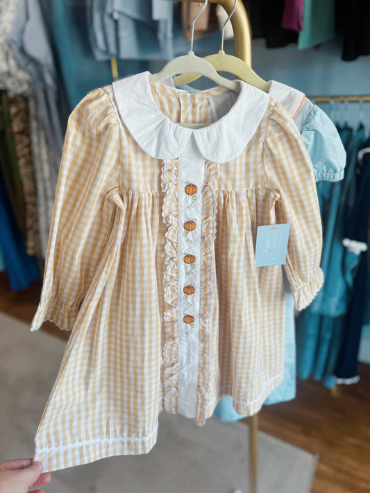 Pumpkin Gingham Dress