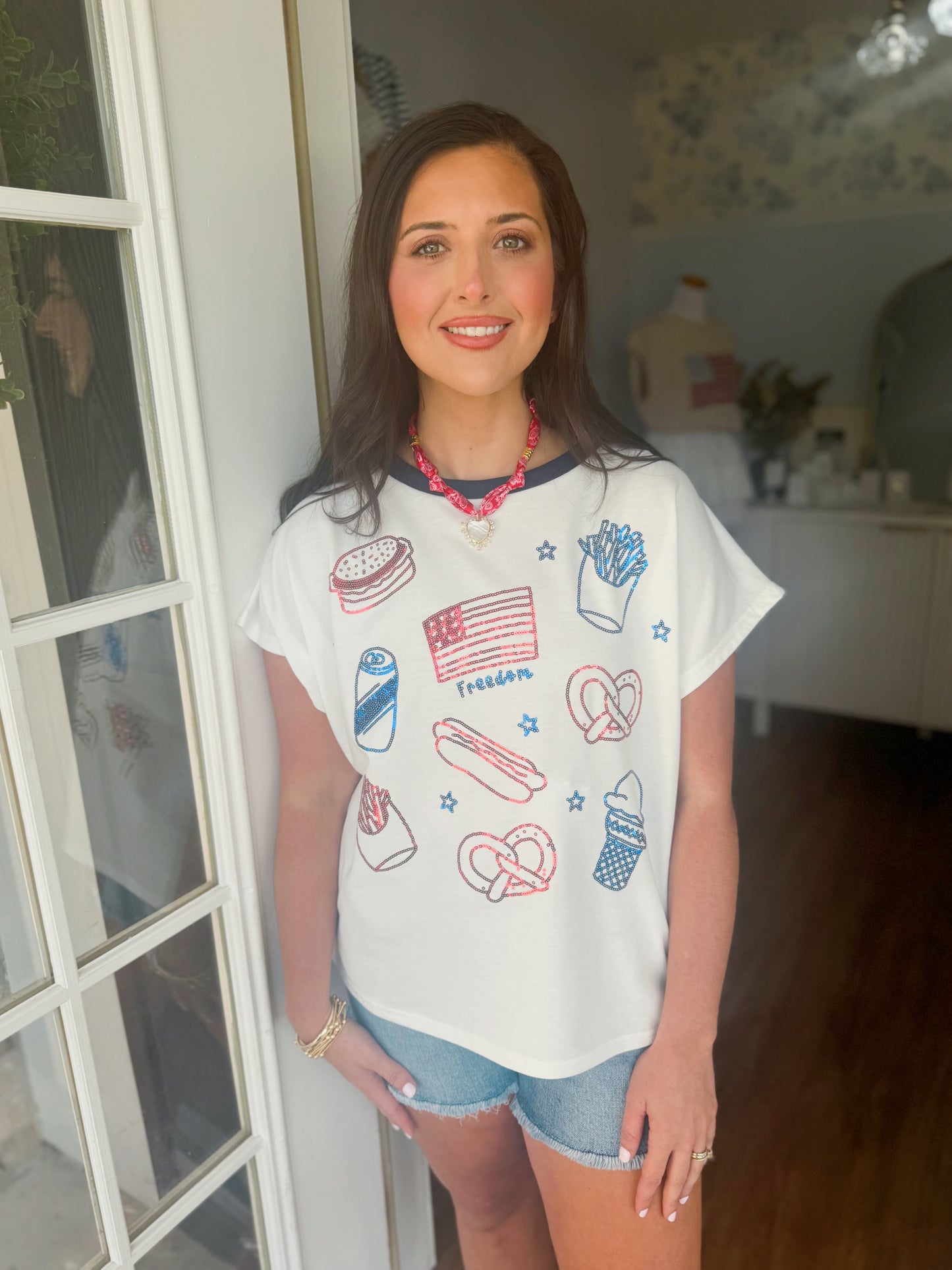 Freedom Sequin Top