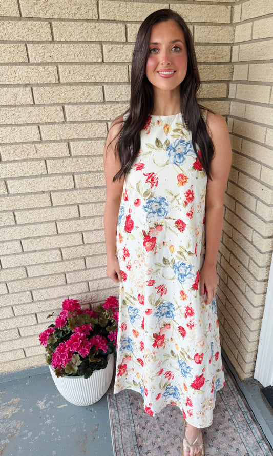 Lindsey Midi Eyelet Dress