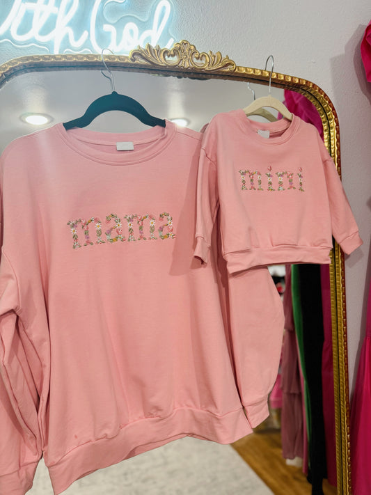 Mini Pink Floral Sweatshirt