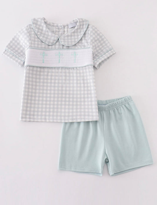 Boy Smocked Cross Set