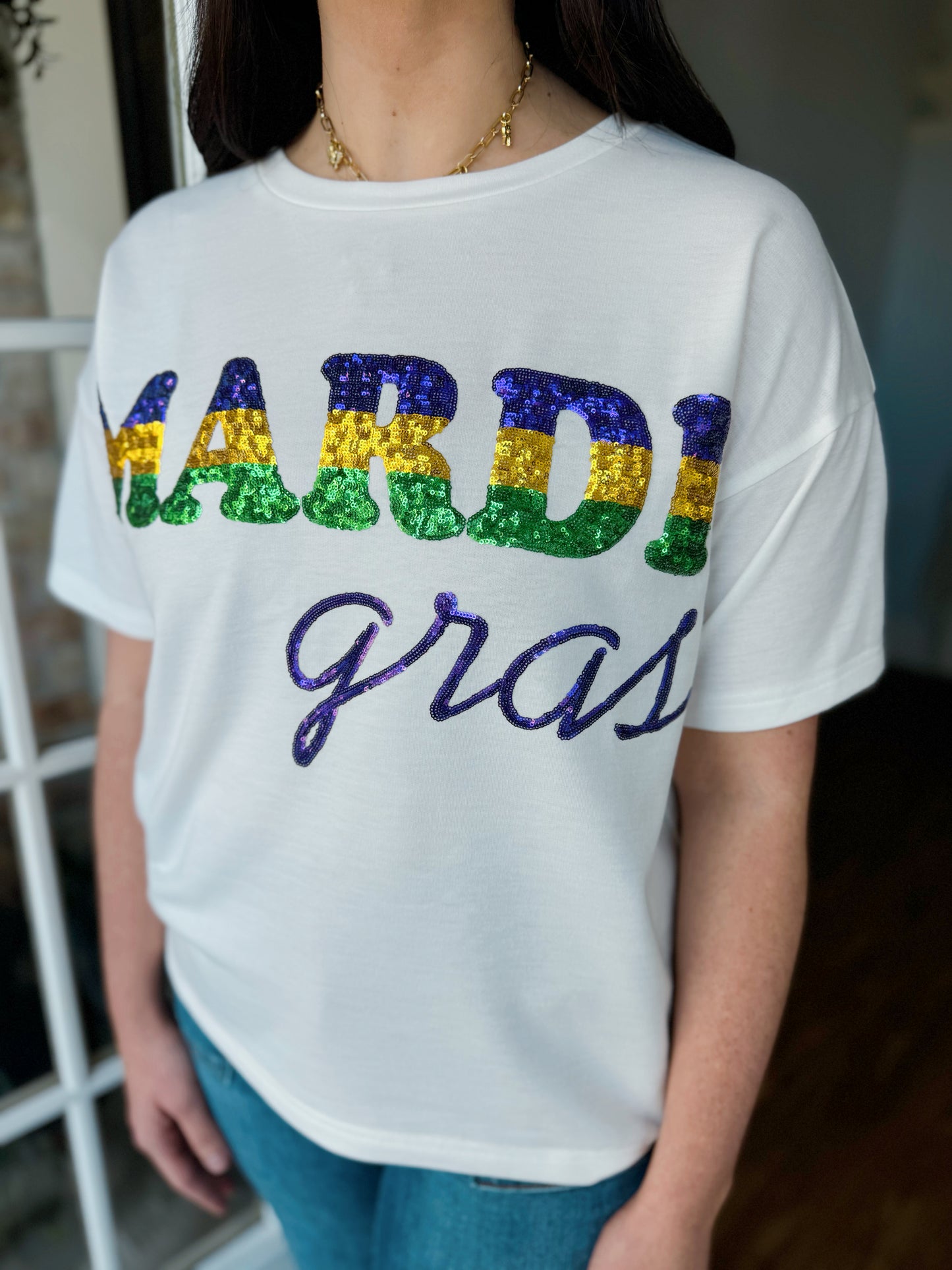 Mardi Gras Sequin Top