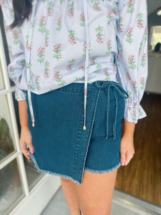 Lily Denim Wrap Skort