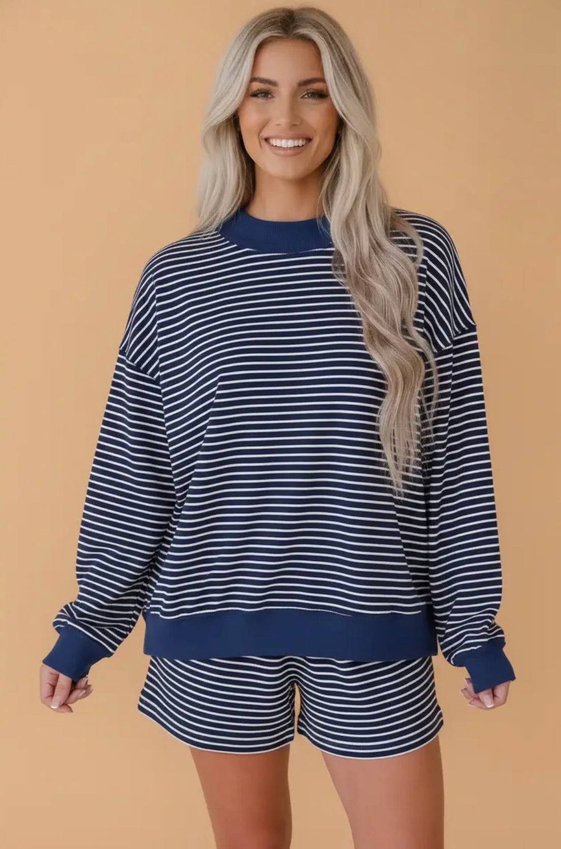 Striped Mock Neck Set PRE-ORDER (ETA: End of Oct) *CLOSING 9/9*