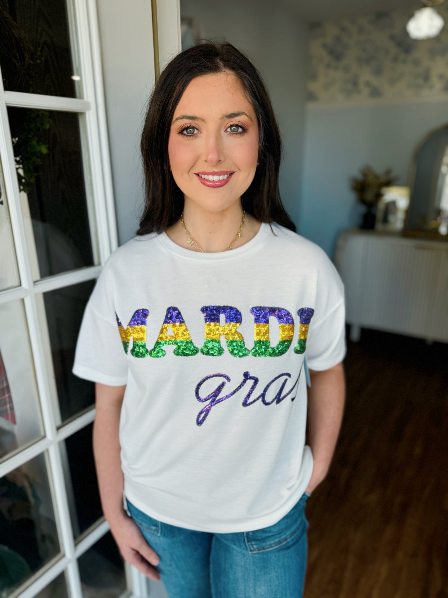 Mardi Gras Sequin Top