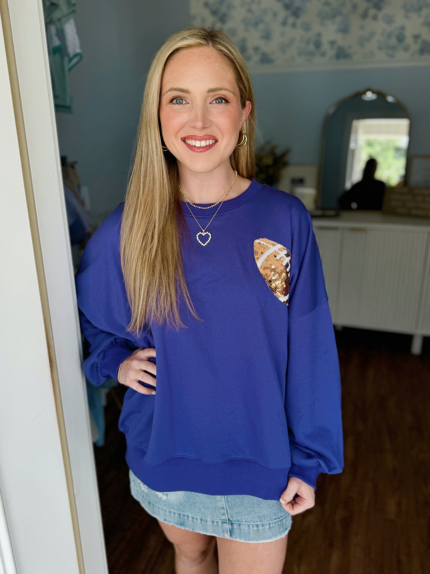 Game Day Patch Sweatshirt Top