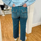 High Rise Crop Utility Straight Leg Denim