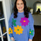 Mardi Gras Floral Sweater Top