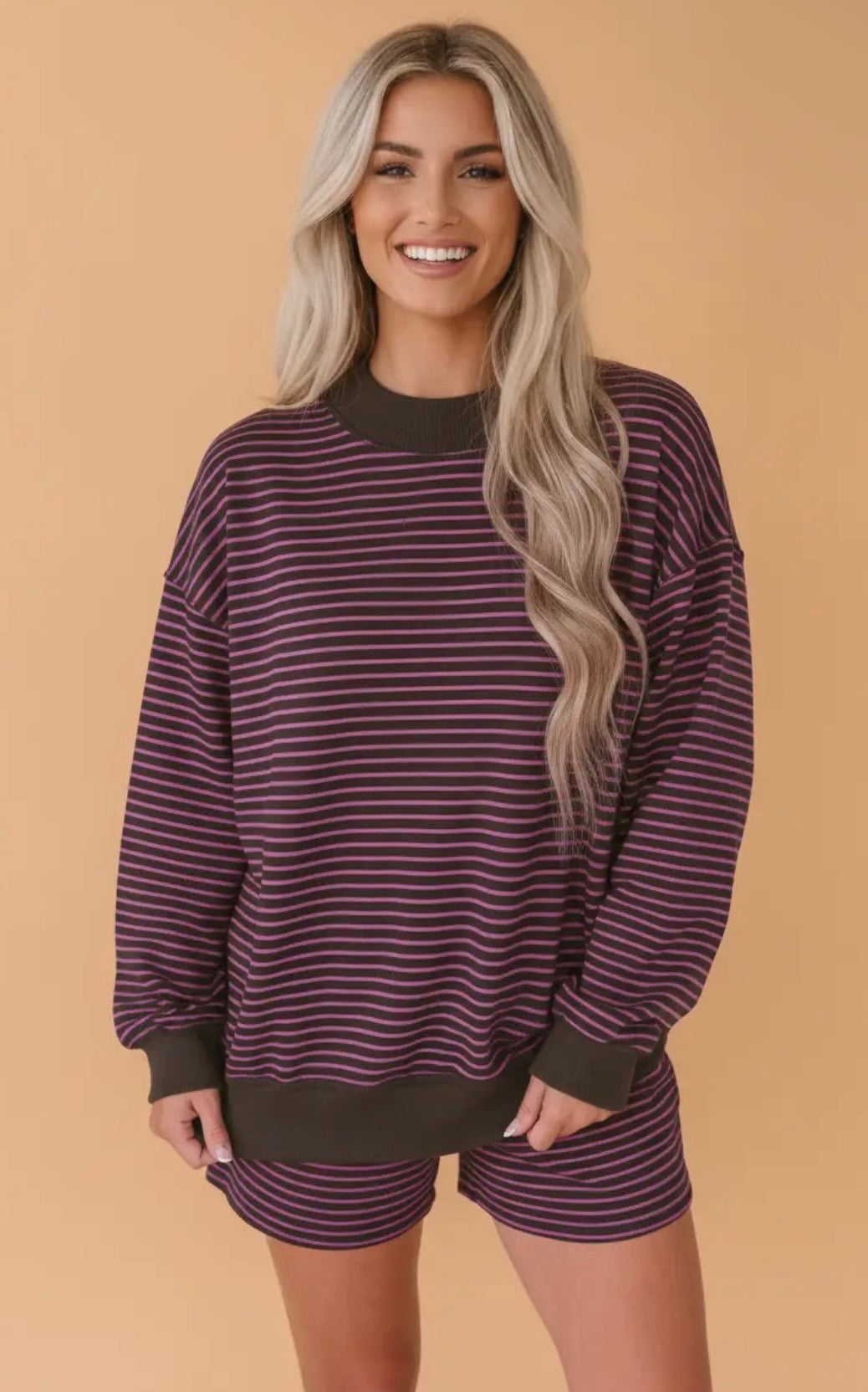 Striped Mock Neck Set PRE-ORDER (ETA: End of Oct) *CLOSING 9/9*