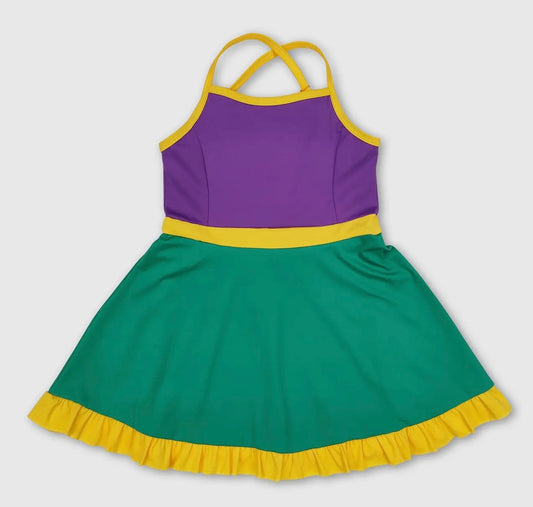 Mardi Gras Active Color Block Dress