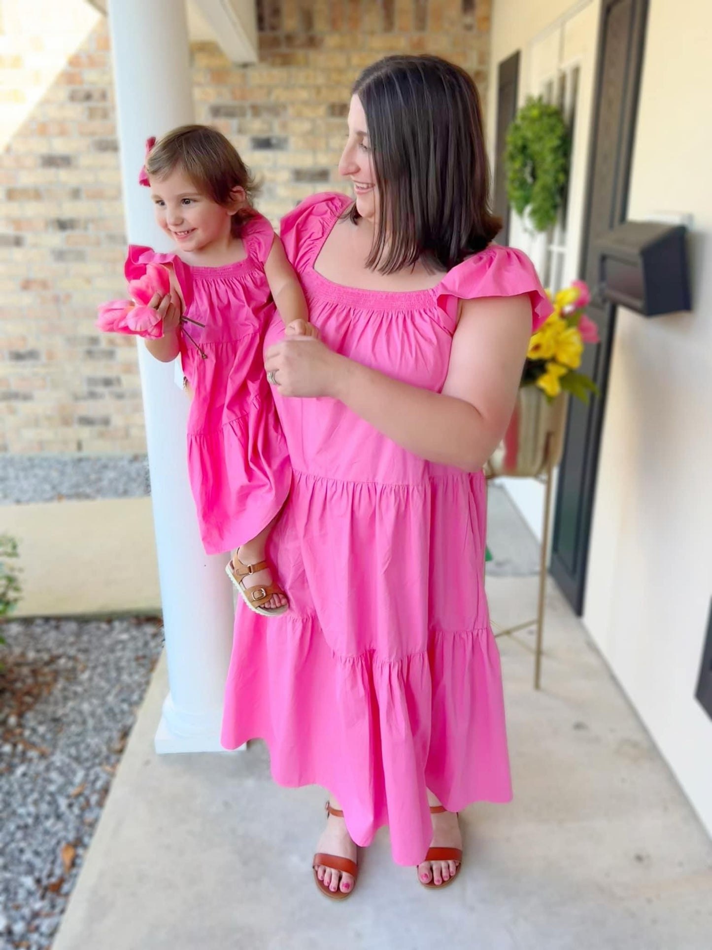 Mommy Pink Tiered Midi