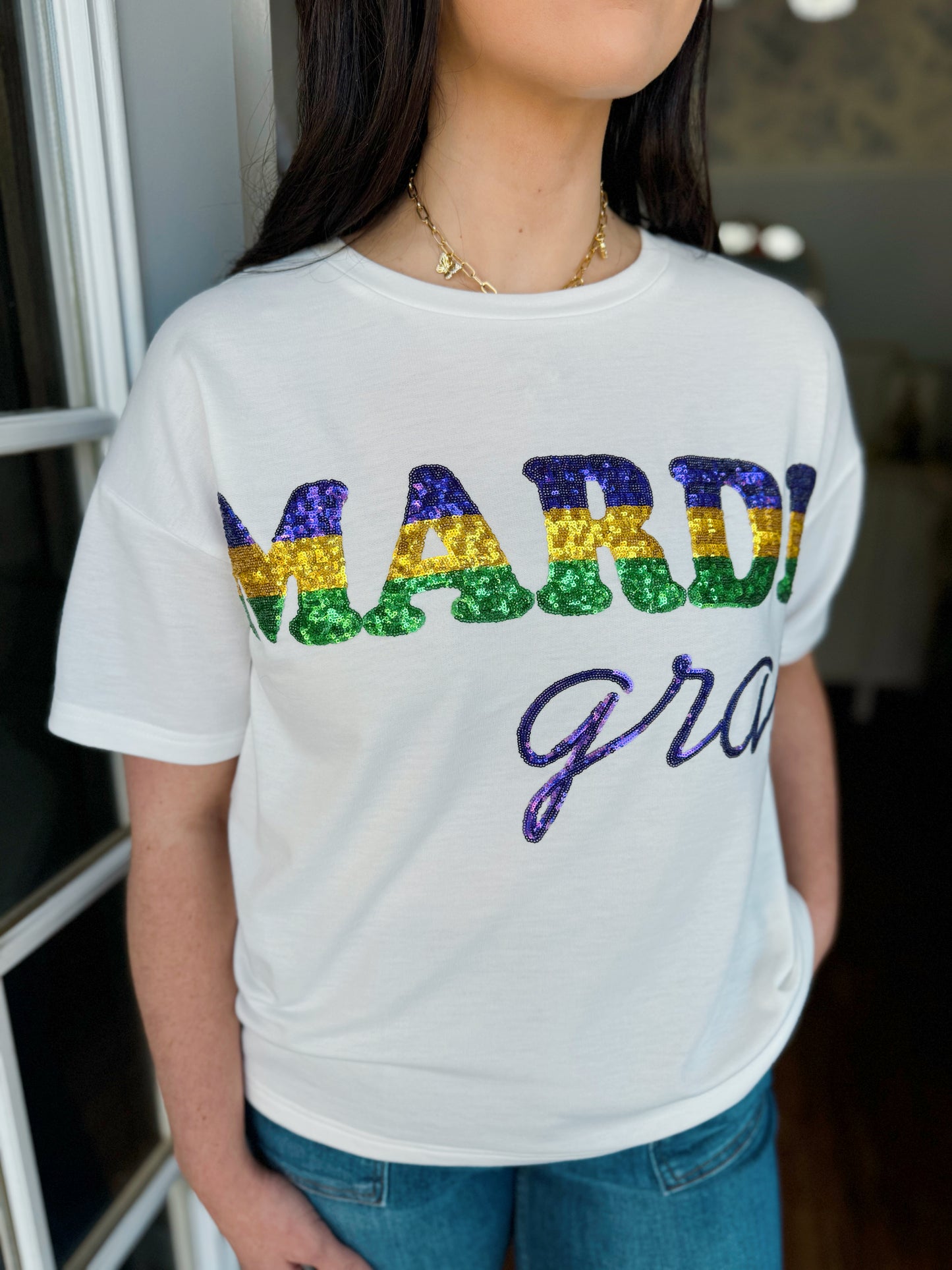 Mardi Gras Sequin Top