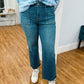 High Rise Crop Utility Straight Leg Denim