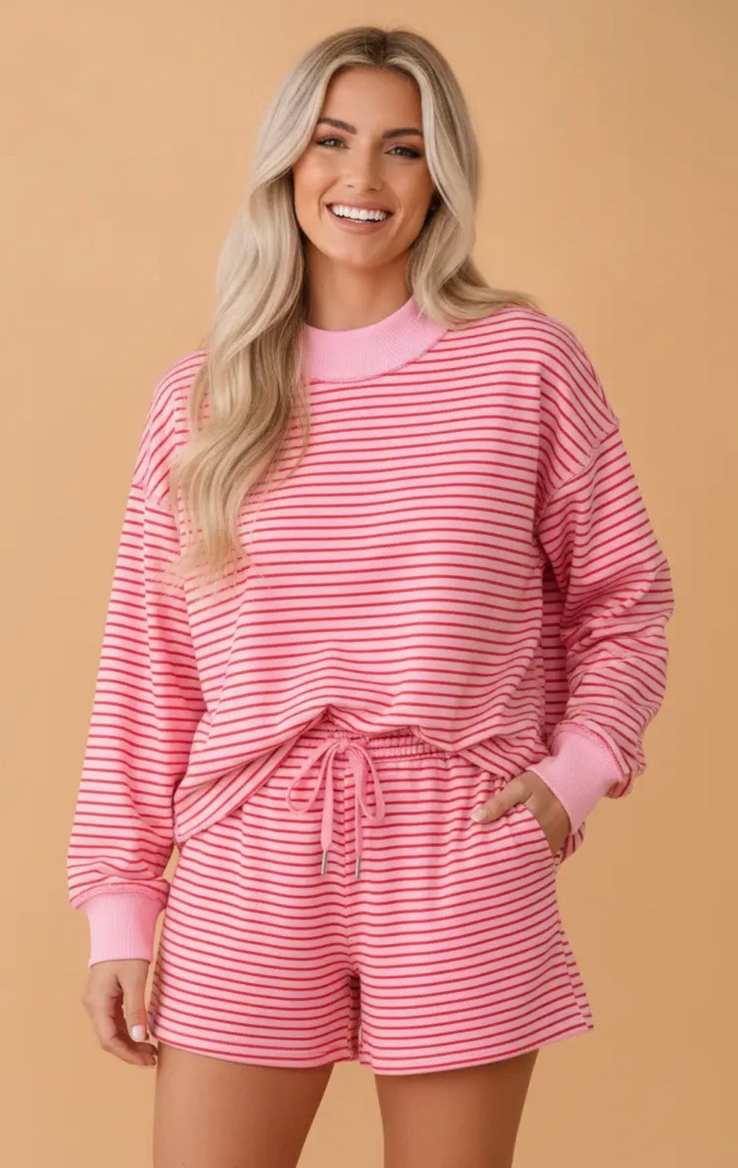Striped Mock Neck Set PRE-ORDER (ETA: End of Oct) *CLOSING 9/9*