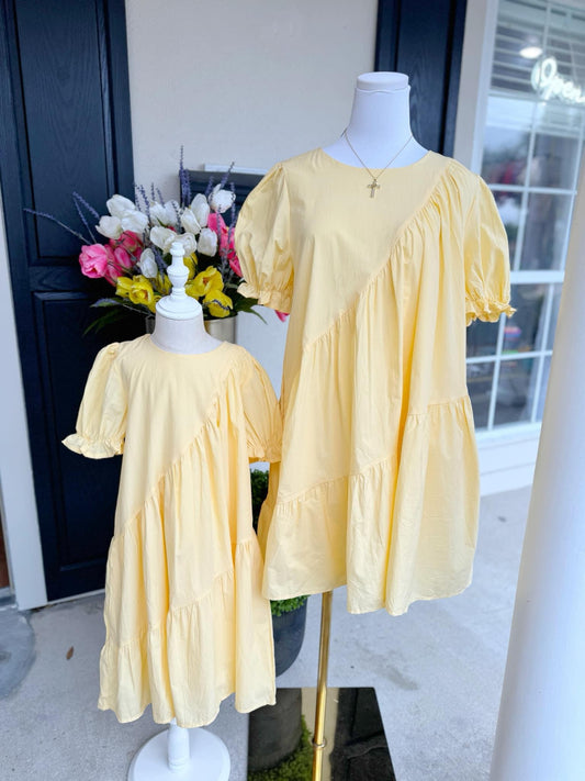 Mommy Yellow Babydoll Dress